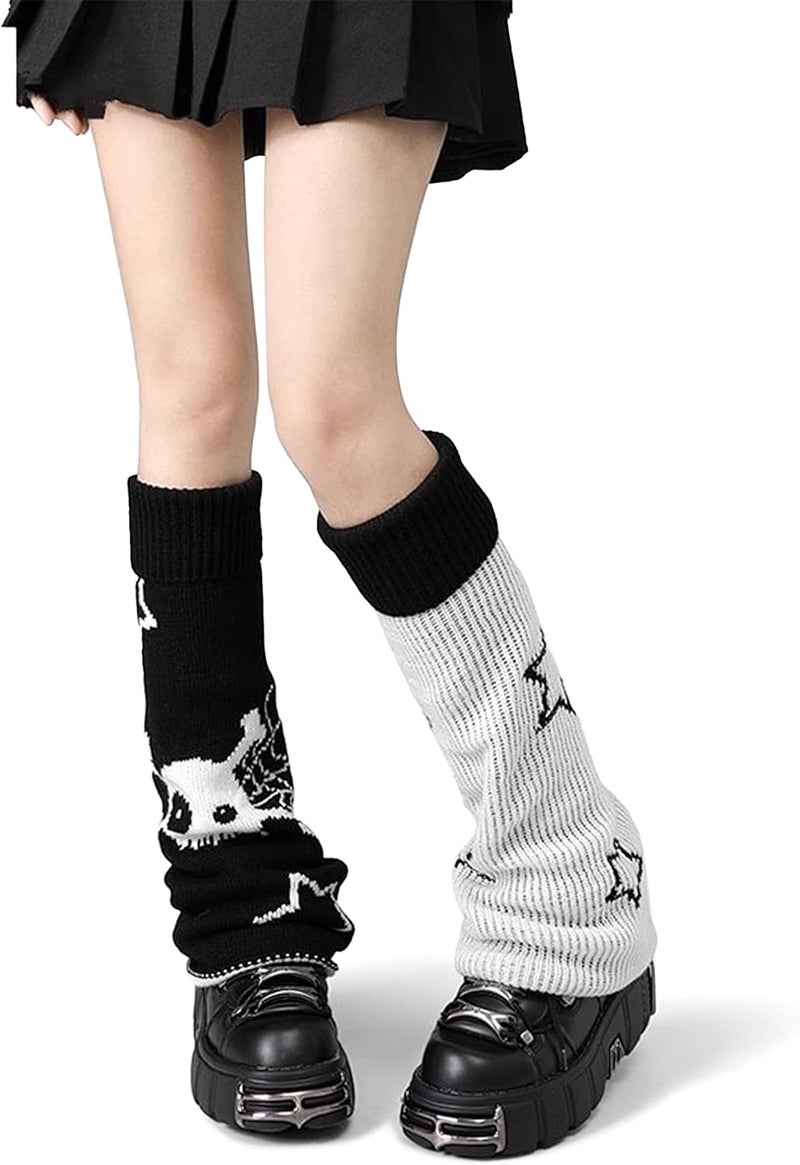 HEMOUR Leg Warmers for Women, Y2K Legwarmers Girls, Fall Winter Halloween Gifts, Harajuku Cutecore Gothic Fashion Accessories - Image 4